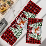 Christmas Snowman Welcome Door Blanket Mats (2)