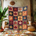 Main 01 Autumn Maple Leaf Blanket, Woven Tapestry Throw Blanket, Fall Decor Gift, Cozy Couch Throw For Mom, Rustic Boho Home Accent, Autumn Blanket Image 1
