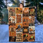 Main 06 Vintage Pumpkin Spooky Season Halloween Woven Throw Blanket, Jack O' Lantern Wall Tapestry, Halloween Watching Movie Blanket, Home Decor Image 6