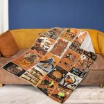 Main 08 Vintage Pumpkin Spooky Season Halloween Woven Throw Blanket, Jack O' Lantern Wall Tapestry, Halloween Watching Movie Blanket, Home Decor Image 8