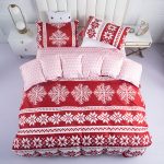 Red Snowflake Bedding Set Christmas Duvet Cover Child Adult (1)